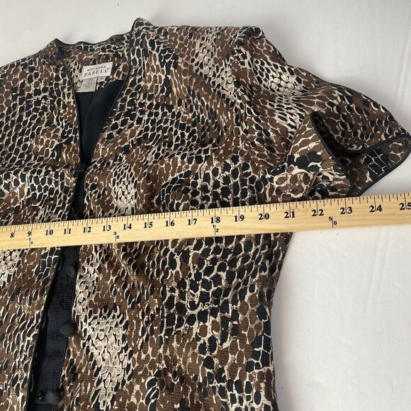 Adrianna Papell Blazer 16 Jacket 100% Silk Buttoned Career Beige Vintage,Preppy - Picture 7 of 11